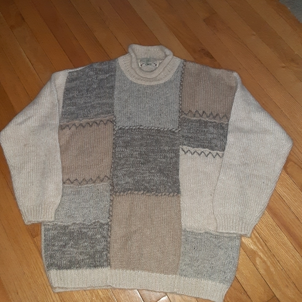 ORVIS Patchwork mohair blend sweater womens sz M